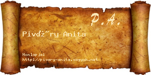 Piváry Anita névjegykártya